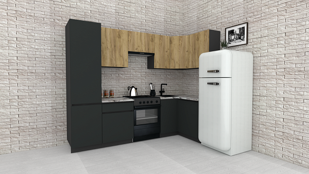 Эко-8 1.2x2.7 правая (дуб крафт золотой/антрацит/ст.альберика)