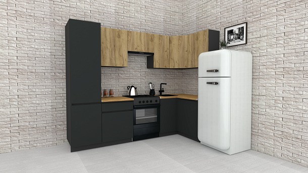 Эко-8 1.2x2.7 правая (дуб крафт золотой/антрацит/ст.золотистый дуб)