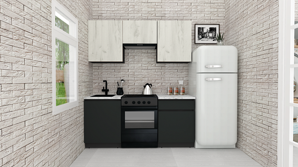 Эко-7 1.7 (дуб крафт белый/антрацит/ст.мрамор итальянский)