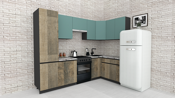 Эко-7 1.4x2.6 правая (сумеречный голубой/дуб гранж песочный/ст.альберика)