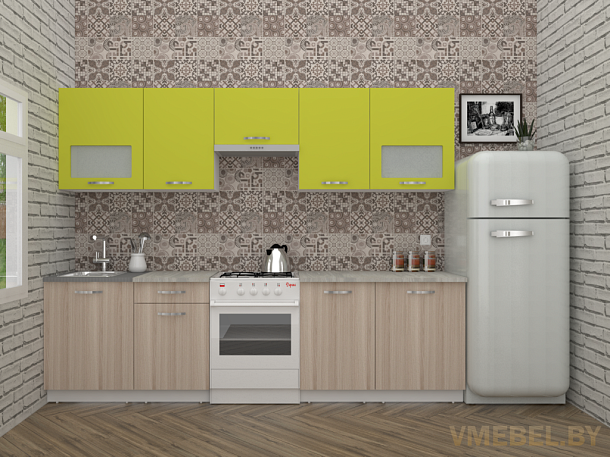 Эко 6-2.8 (ясень шимо светлый/ зеленый лайм)