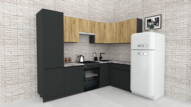 Эко-8 1.4x2.7 правая (дуб крафт золотой/антрацит/ст.альберика)