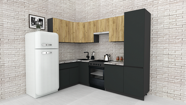 Эко-8 1.4x2.7 левая (дуб крафт золотой/антрацит/ст.альберика)