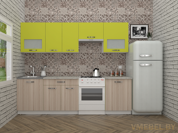 Эко 6-2.6 (ясень шимо светлый/ зеленый лайм)