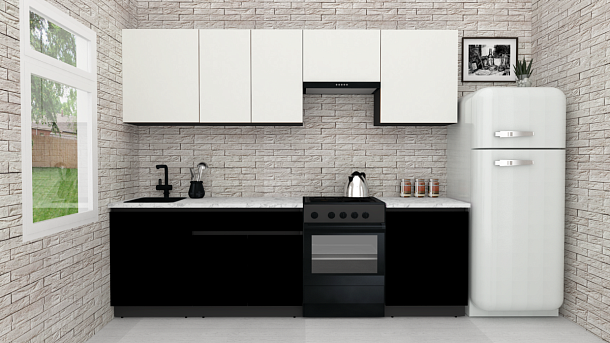 Эко-8 2.6 (белый фасадный/черный/ст.мрамор итальянский)